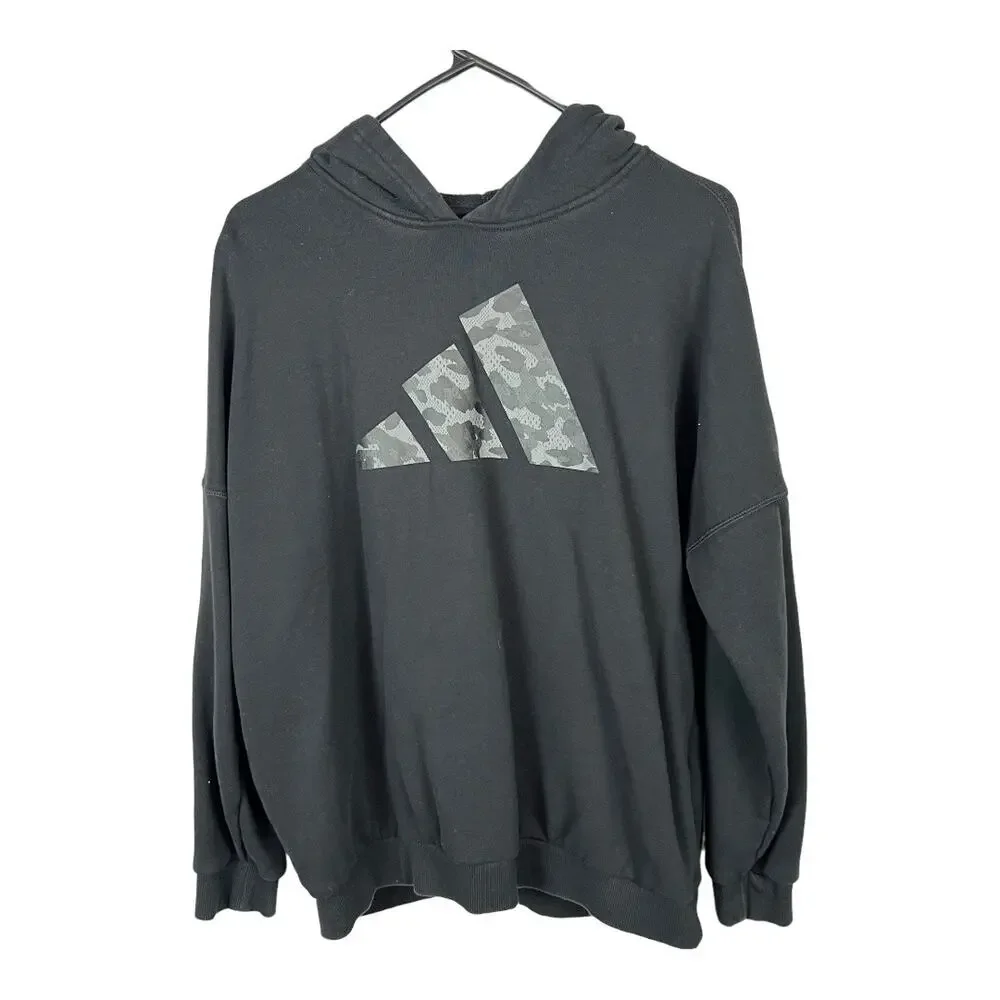 Adidas Mens Small Black Pullover Hoodie Sweatshirt